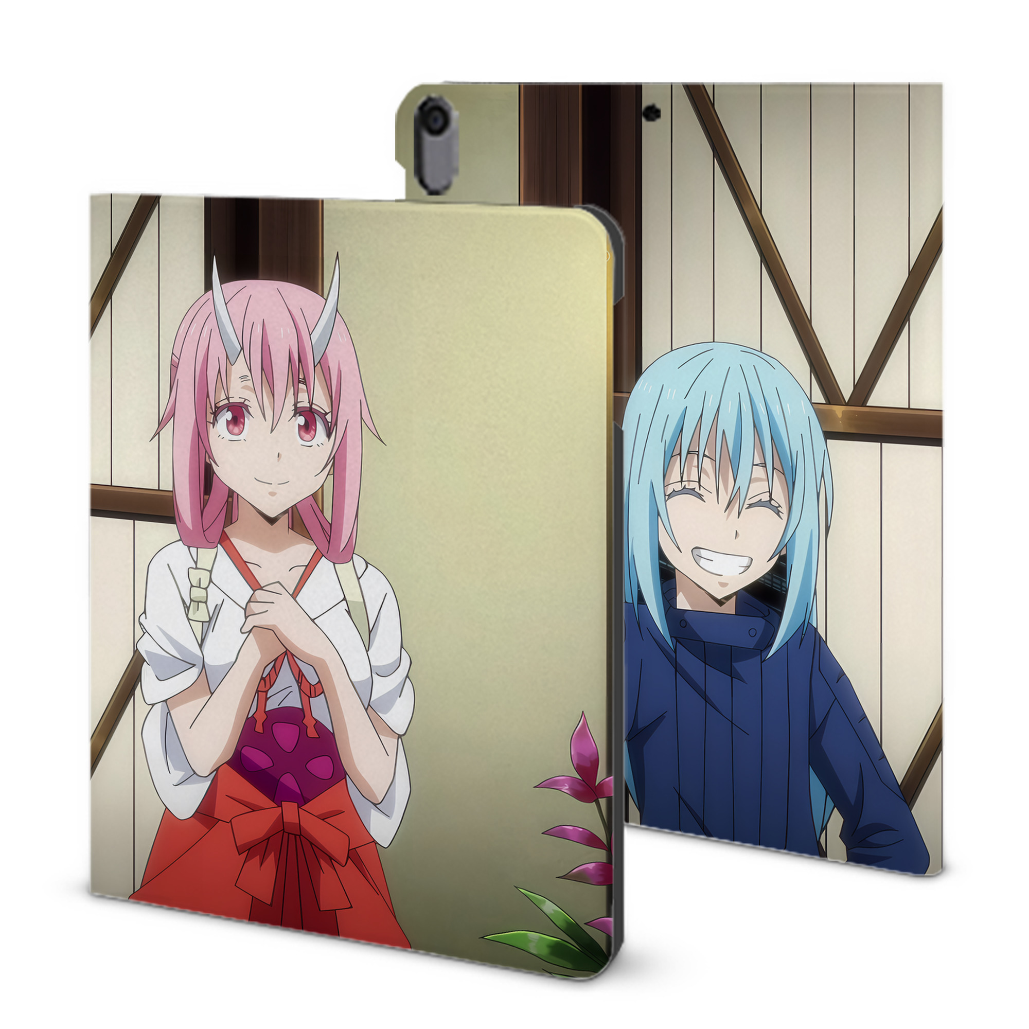 （画像用） 転スラ Regarding Reincarnated to Slime IPad ケース ブック型 PUレザー TPU 耐衝撃 軽量 薄型 ペン収納なし 全面保護 IPad 各モデル対応